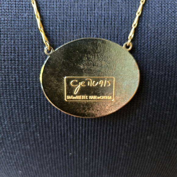 ✨ Robert Gervais Vintage Mid-Century Modern Red Enamel Pendant Necklace ✨ - Picture 4 of 4